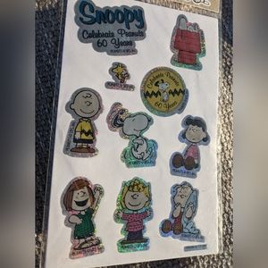 2010 Snoopy 3 Packs Of Stickers To Celebrate PEANUTS 60 YEARS 2 Sheets Each